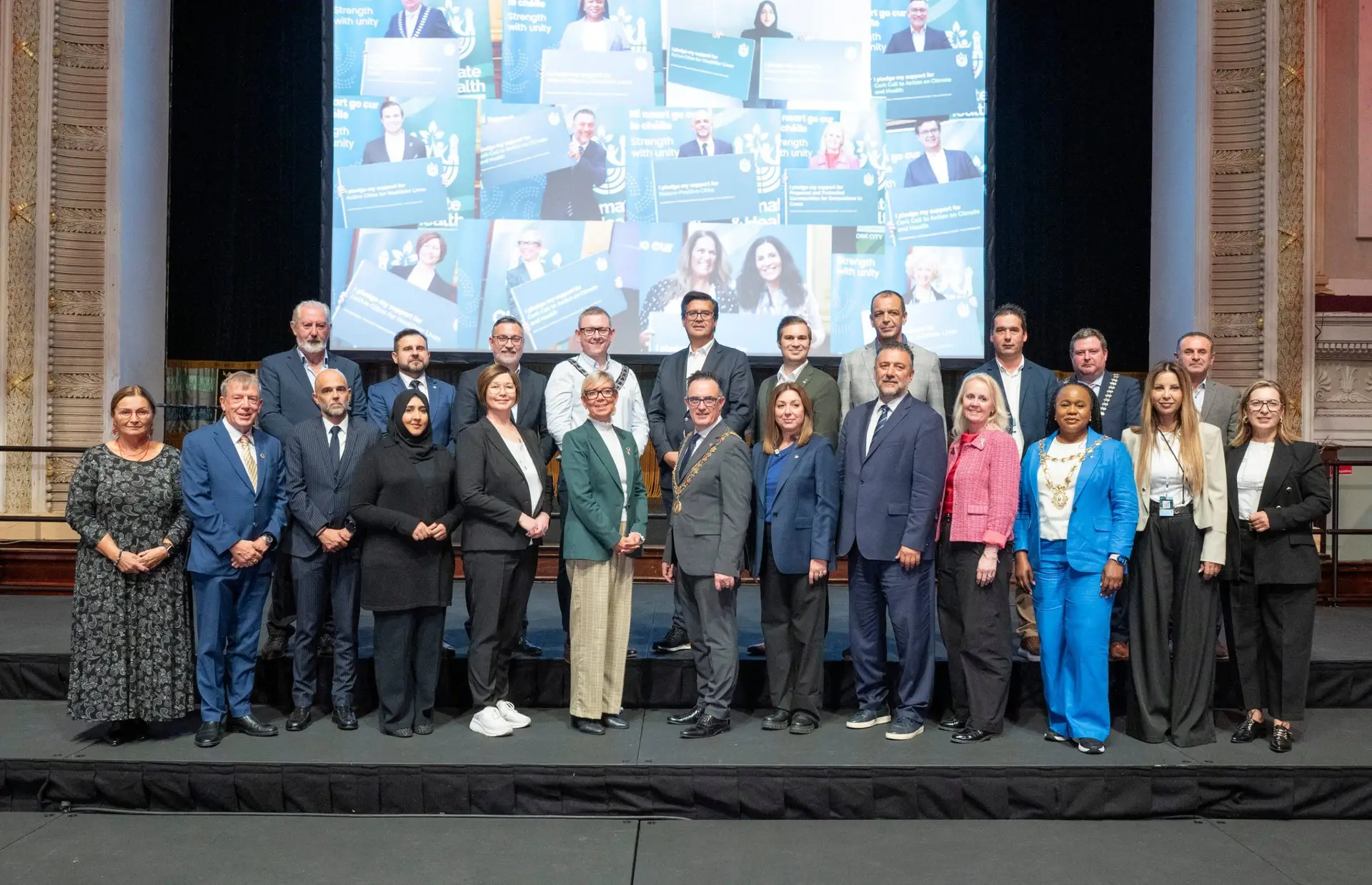 Closing ceremony with the adoption of the Cork Call to Action on Climate and Health by WHO European Healthy Cities Network Summit of Mayors including Cllr Nosheen Khalid, Birmingham City Council.